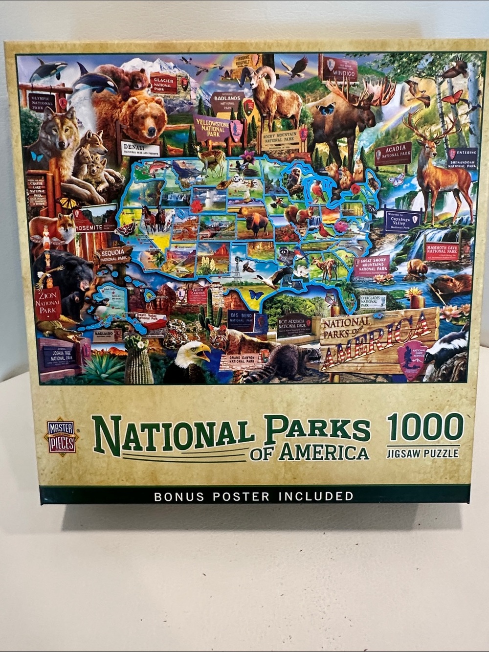 National Parks Map Puzzle 1000 Pieces